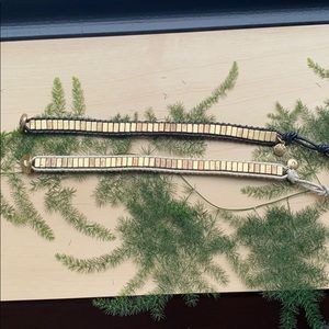 Jcrew leather and metal bracelets